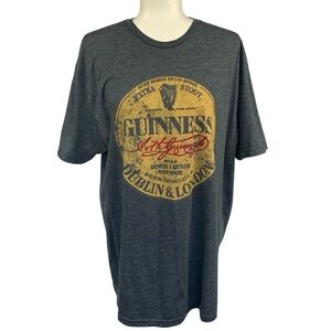 Guinness & Co. Beer T Shirt Crew Neck Graphic Cotton Blend Unisex Retro Grey XL